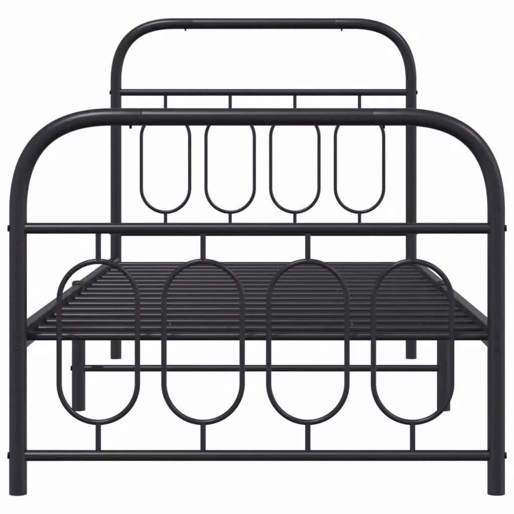 Berkfield Home Metal Bed Frame with Footboard, Black, W/D/H: 90 x 200 cm – 3