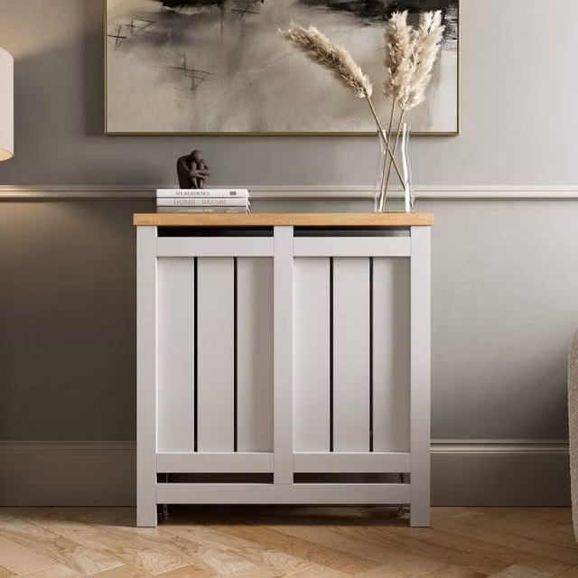 Temprazo White MDF Wall Mounted Radiator Cover, Width: 86 cm