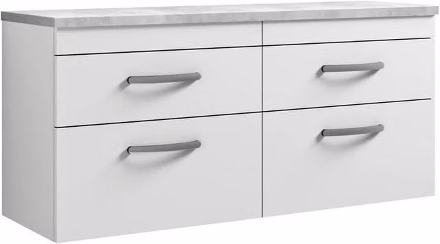 Balterley Millwich 4 Drawer Wall Hung Vanity Unit, Gloss White, W: 120 cm