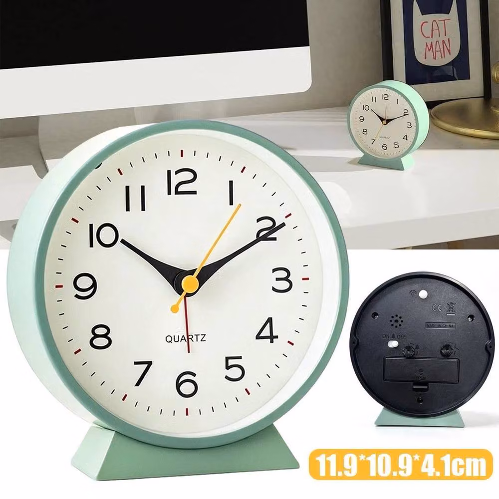 NESTLUNE Retro Green Silent Analog Tabletop Alarm Clock – 2