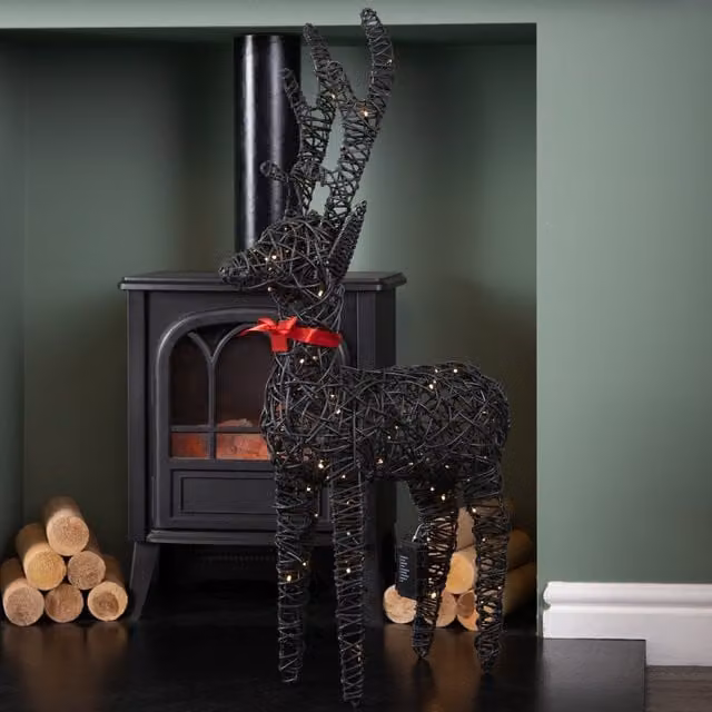 Samuel Alexander Light up Brown Christmas Reindeer with 100 Warm White LEDs, H 90 cm x W 18 cm x D 18 cm – 1