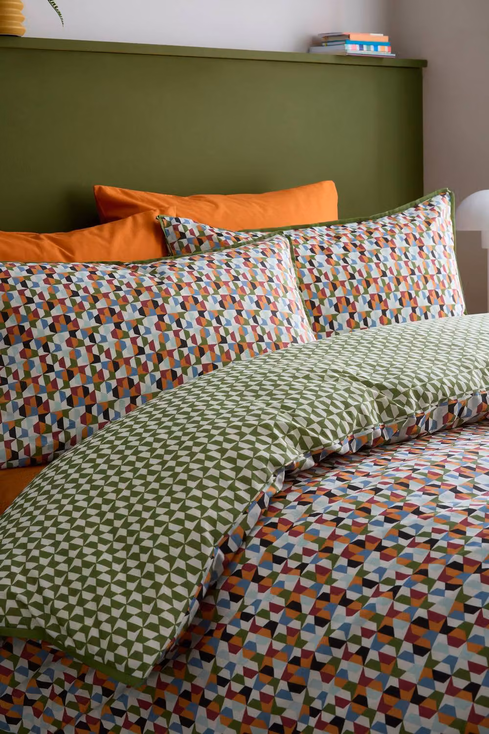 Appletree Star Geo Reversible Multicolour Cotton Duvet Cover Set, W: 180 cm x L: 200 cm – 2