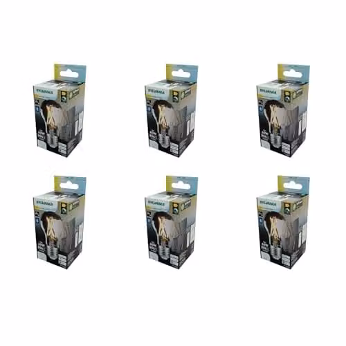 SYLVANIA Smart LED Light Bulb E27 WiFi Tuneable White, Dimmable, Clear, Pack of 6