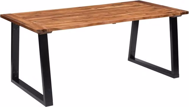Berkfield Home Rectangular Solid Acacia Wood Dining Table with Live Edge and Sled Base, Brown, W: 180 cm, D: 90 cm – 1