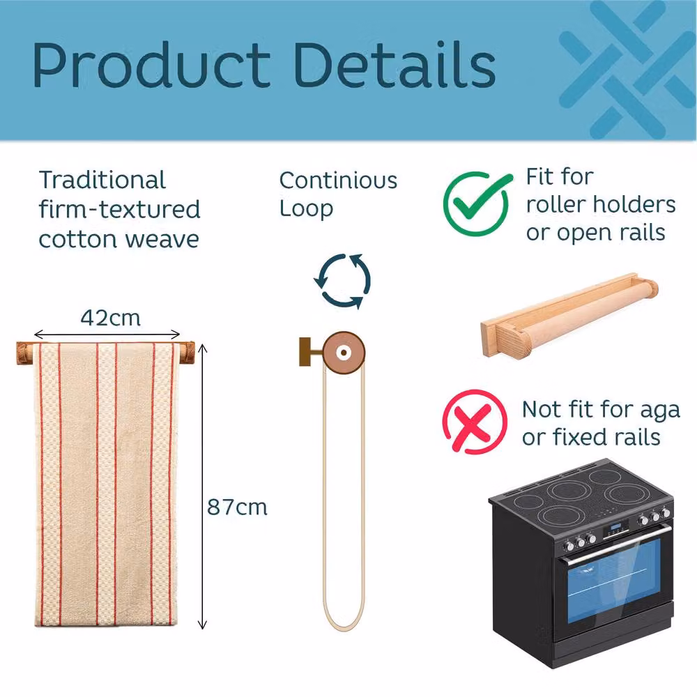 Duncan Stewart Traditional Kitchen Roller Towel in Red – 4