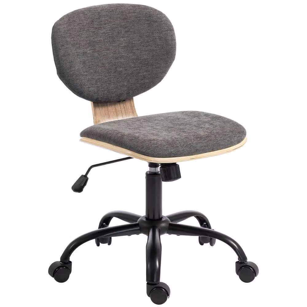 STILVORA Grey Fabric Office Task Chair with 360 Degree Swivel and Rocking Function – 4