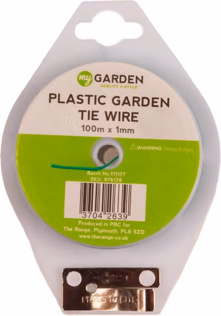 My Garden Green Plastic Garden Tie Wire with Cutter for Climber and Ornamental Plant Support