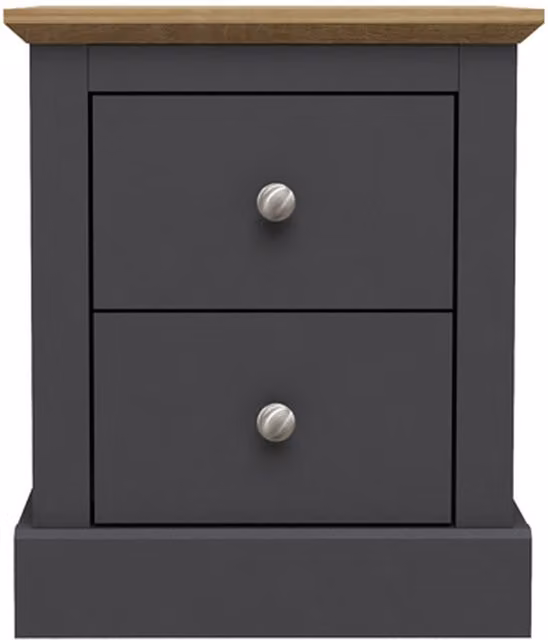 LPD Home Devon Modern Bedside Cabinet in Anthracite Grey