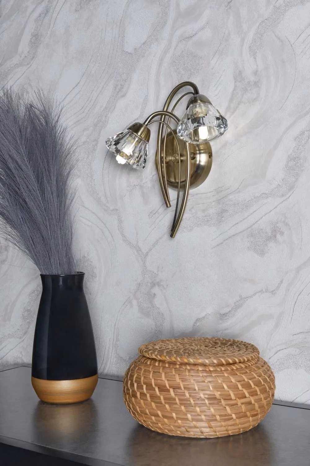 BHS Lighting Marianne Wall Light in Gold and Brass with Transparent Glass Dome – 2
