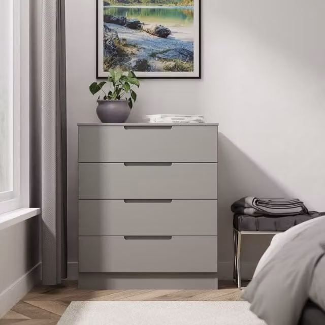 2 U Lucca 4 Drawer Chest in Matt Dark Grey – 1