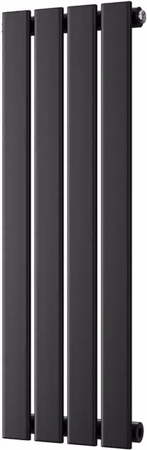 Typhoon Black Vertical Single Panel Steel Radiator, W: 27.2 cm, H: 80 cm