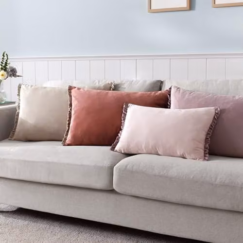 Wylder Tilly Pink Velvet Reversible Rectangular Cushion W/D/H: 40 x 40 x 40 cm – 4