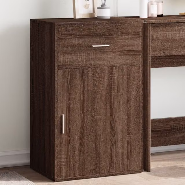 Berkfield Home Brown Oak Storage Cabinet, W: 56.5 cm, D: 39 cm, H: 90 cm – 1