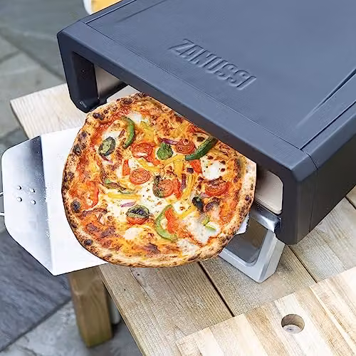Zanussi ZGPO1PC Portable 12 inch Gas Fuelled Outdoor Pizza Oven with Paddle and Waterproof Cover in Black and Stainless Steel – 5