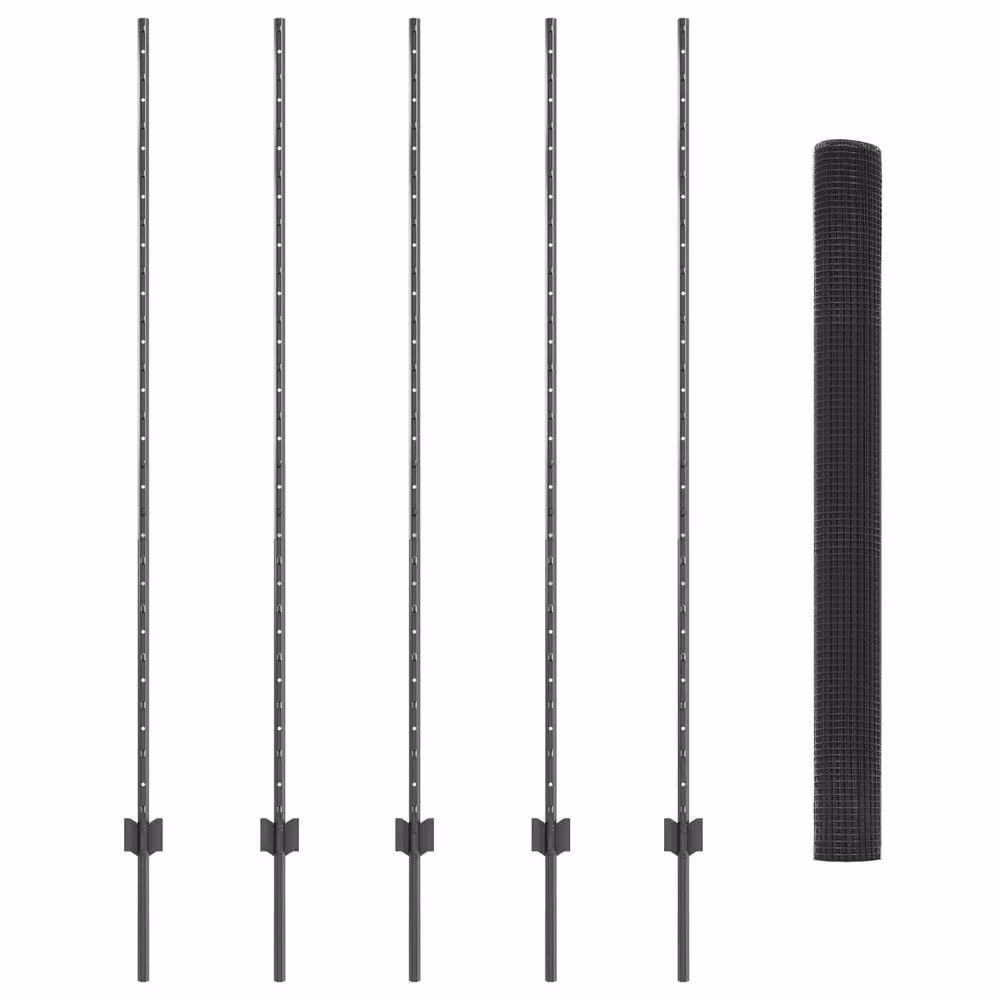 Berkfield Home Grey Steel Welded Wire Fence with 10 U-Profile Posts, W: 10 m, H: 1.5 m – 2