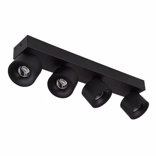 Globo Lighting Modern Black Aluminium LED Ceiling Spotlight Bar with 4 Adjustable Bulbs
