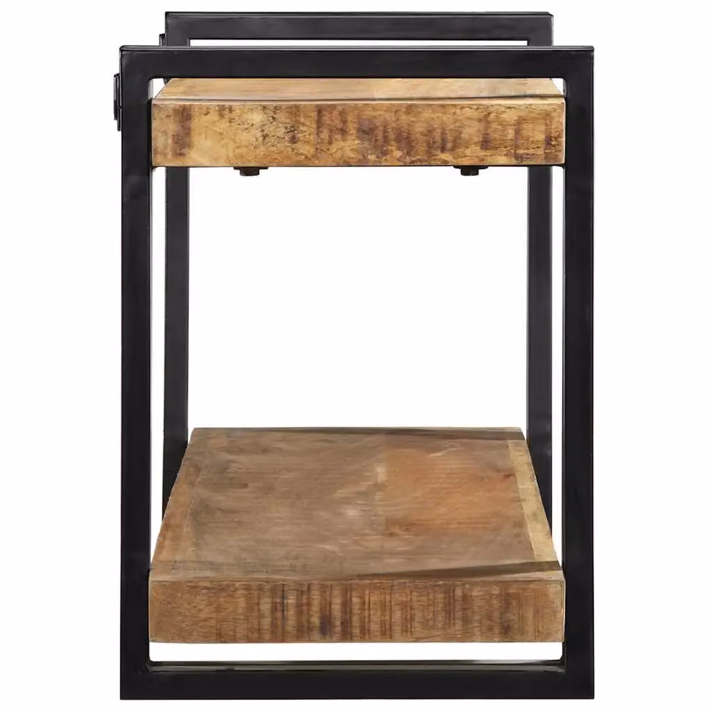 Berkfield Home Wall Mounted Mango Wood Shelf in Brown, W: 110 cm, D: 33 cm, H: 45 cm – 3
