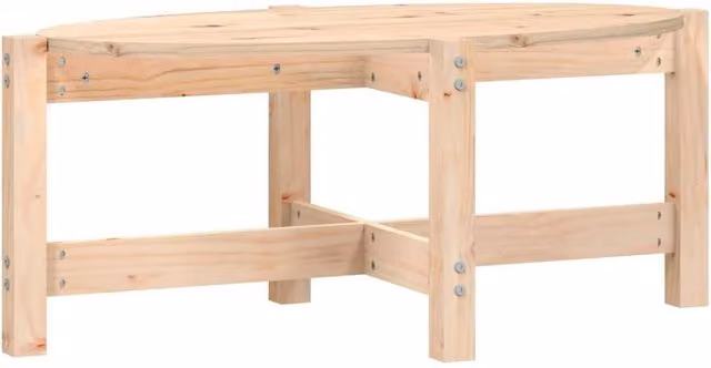 Berkfield Home Rustic Solid Wood Pine Coffee Table in Beige, W: 87 cm, D: 48 cm, H: 35 cm – 1