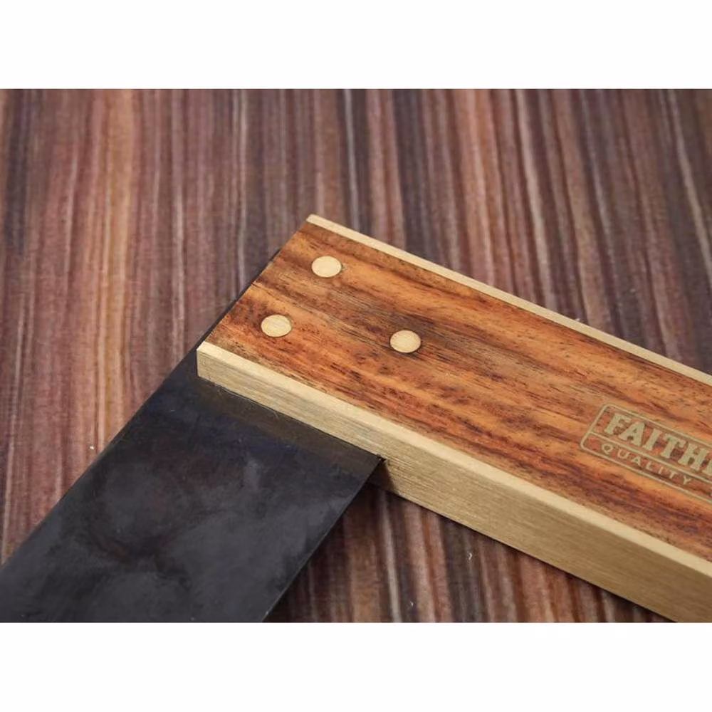 Faithfull Carpenter's Try Square in Black and Brown with Brass Details, 300 mm – 2