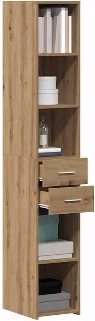 Berkfield Home Artisan Oak Highboard in Brown, W/D/H: 30 x 42.5 x 185 cm – 1