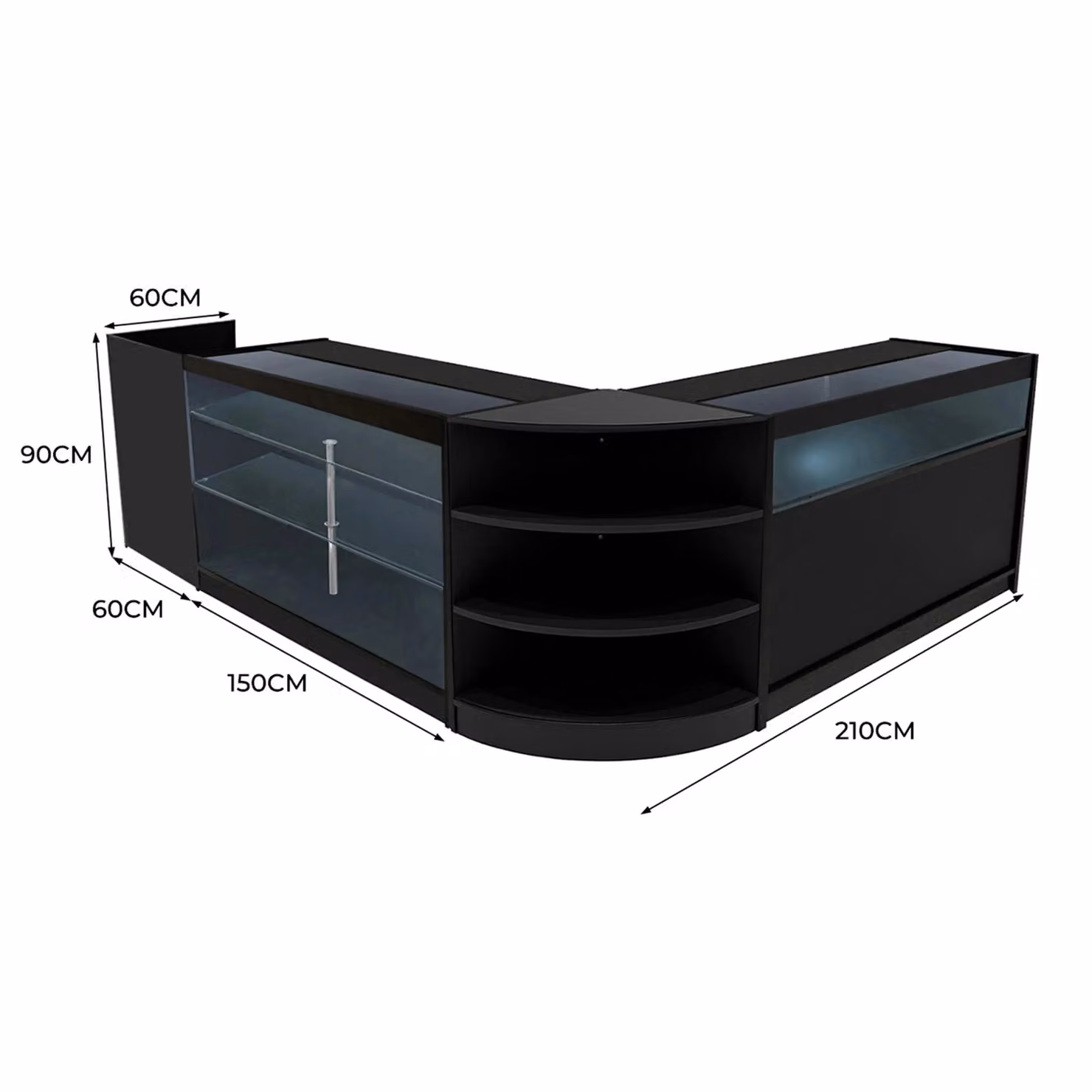 Monstershop Hyperion LED Shop Counter Set K1500, B1500, TB60 & LM60 in Black – 2