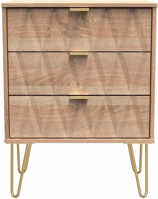 2 U Dallas Ready Assembled 3 Drawer Midi Sideboard in Light Oak – 1
