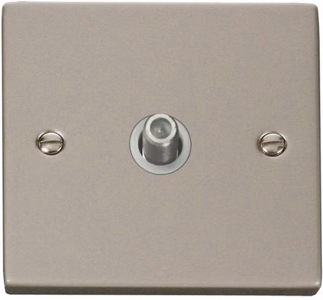 SE HOME Pearl Nickel 1 Gang Surface Mount Plastic Socket Plate in White