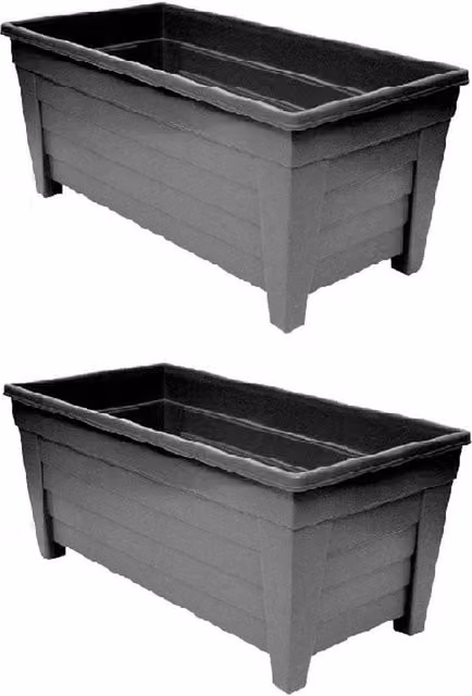 Black Grosvenor Trough Planter by Shop4allsorts, Black Plastic Tub