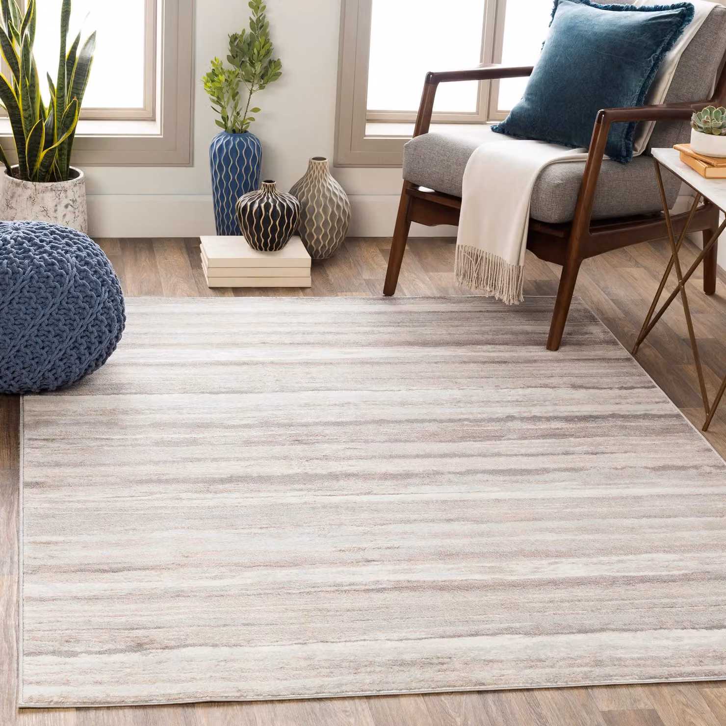 Livabliss Roma Modern Abstract Rug in Grey, Brown and Multicolour, W: 160 cm, D: 215 cm – 3