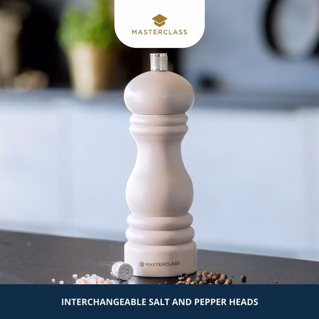 MasterClass Manual Ceramic Salt and Pepper Mill, Blue and Beige, Height: 17 cm – 3