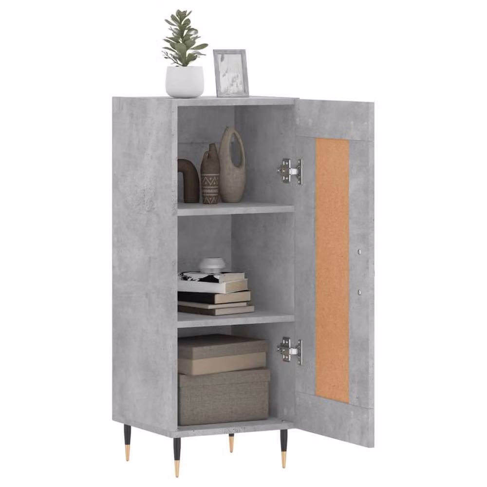 Berkfield Home Modern Sideboard in Concrete Grey, W/D/H: 34.5 x 34.5 x 90 cm – 2