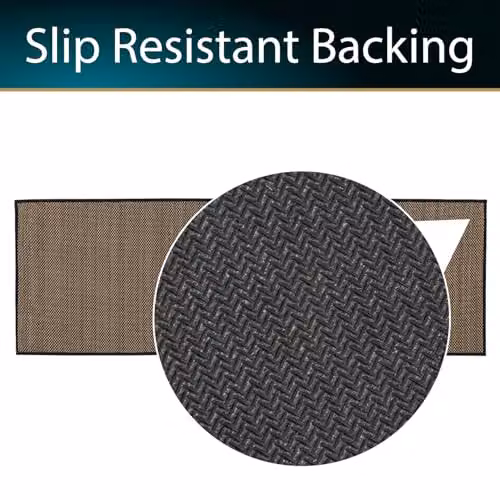 JVL Antarra Machine Washable Non-Slip Entrance Runner Doormat, Black/Brown, W: 50 cm, L: 150 cm – 7