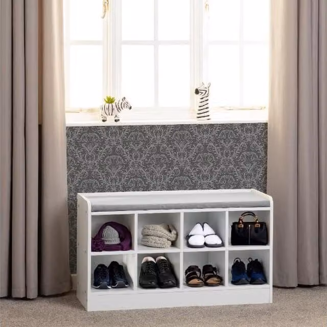 Seconique Portland Shoe Bench in White