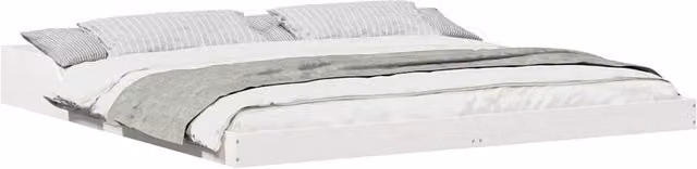 Berkfield Home Modern White Solid Pine Wood Bedroom Furniture W: 180 cm, L: 210 cm