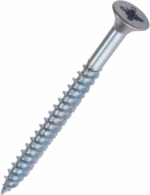 Securit Galvanised Silver Wood Screws, Pack of 10