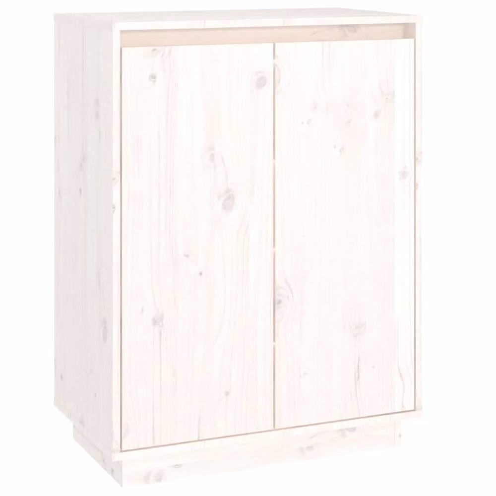 Berkfield Home White Solid Wood Pine Shoe Cabinet W/D/H: 60 x 35 x 80 cm – 2