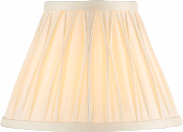 Loops Tapered Cylinder Lamp Shade in Ivory Silk with 8 Inch Pleated Design