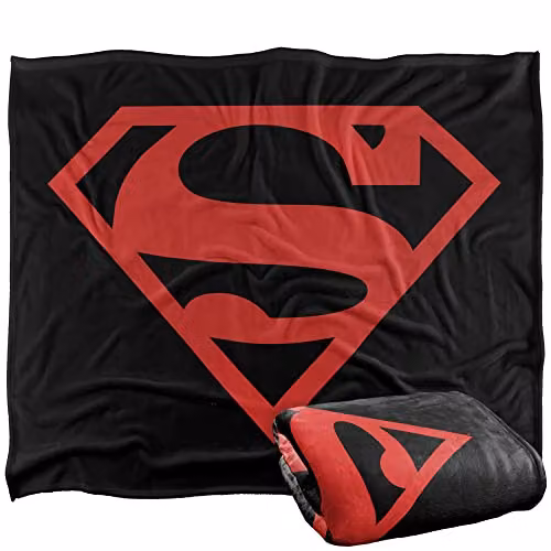 LOGOVISION Superman Silky Touch Super Soft Fleece Throw Blanket in Red, Black and White, W/D/H: 152 x 127 cm – 1