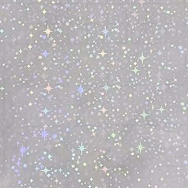 Syntego Pack of 10 Holographic Sparkle Stars Vinyl Overlays in Multicolour