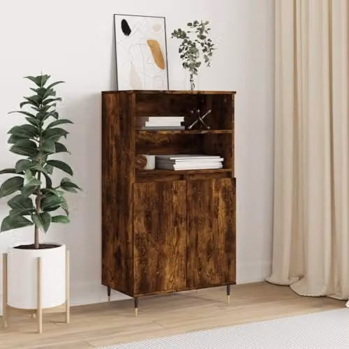 vidaXL Industrial Highboard in Brown Wood and Metal, W: 60 cm, D: 36 cm, H: 110 cm – 2