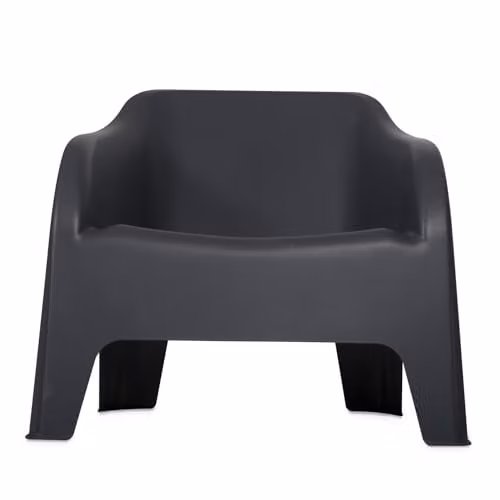 Toomax Petra Modern Lounge Armchair in Anthracite or Black Synthetic Leather