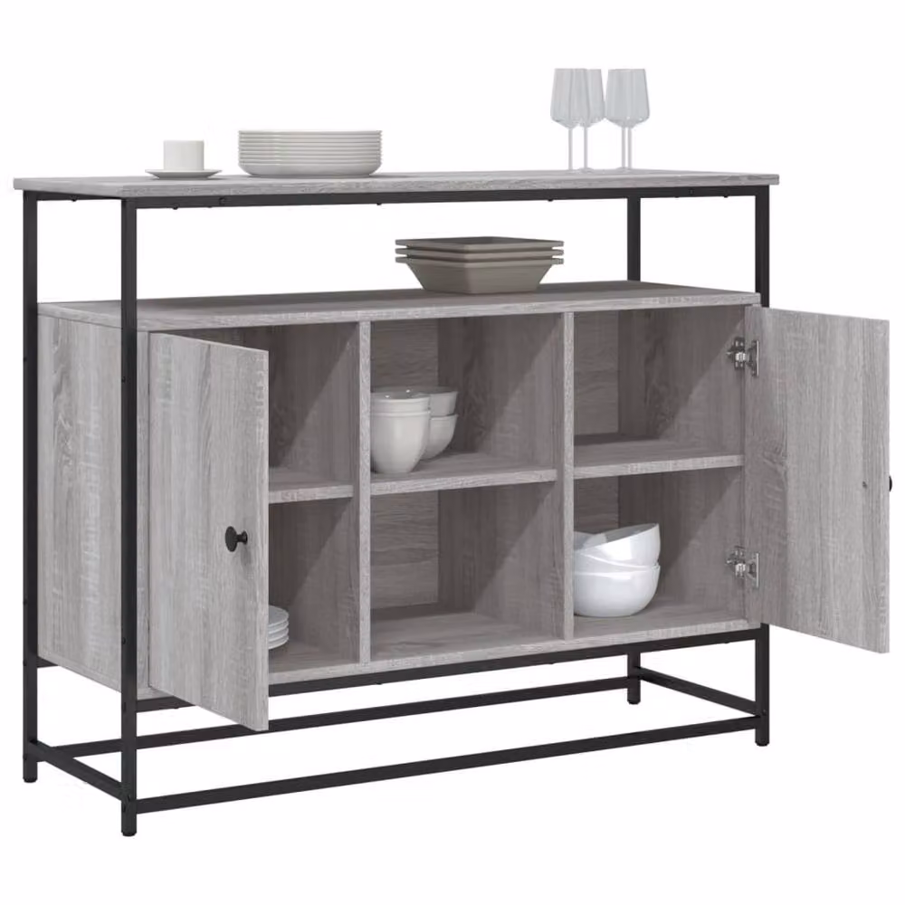 Berkfield Home Grey Sonoma Sideboard, W/D/H: 100 x 35 x 80 cm – 3