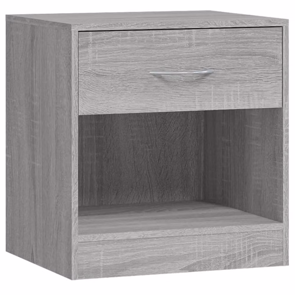 Berkfield Home Set of 2 Decorative Bedside Cabinets with Drawer in Grey Sonoma – 4