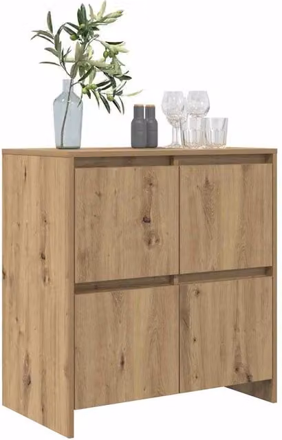 Berkfield Home Artisan Oak Sideboard with Door in Brown, W/D/H: 70 x 41 x 75 cm – 1