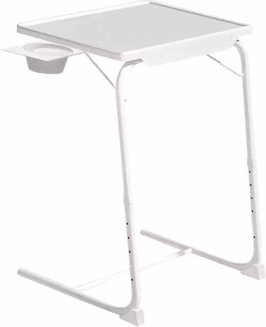 EONLION White Dinner Table with Cup Holder, Width: 100 cm