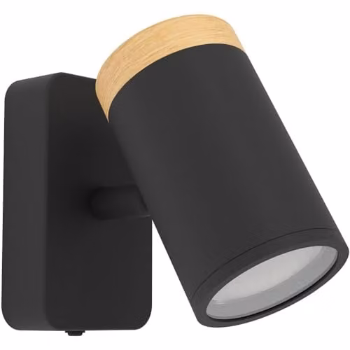 Loops Modern LED Ceiling Spotlight in Black and Brown, IP44 Rated, GU10, Height: 11 cm – 1