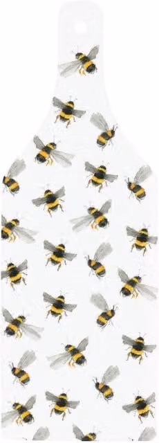 Purely Home Scattered Bees Glass Serving Board, White