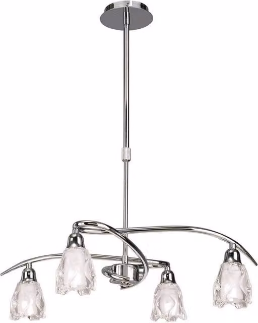 Netlighting Amel 4 Light Telescopic Convertible To Semi Flush Ceiling Light in Chrome and Silver – 1