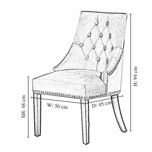 Life Interiors Windsor Set of 6 Knocker Back Velvet Dining Chairs in Black with Wood Legs – 3