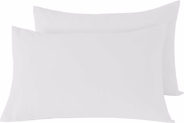 NewEdgeBlinds Plain White Breathable Cotton and Polyester Pillowcase Pair